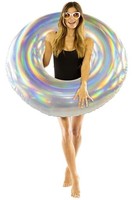 Bouée de natation gonflable unisexe portable pour adulte, en PVC iridescent, épaissie, écologique et imperméable, de qualité industrielle
