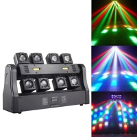 Nouvelle Lampe de Scène Mobile LED Tout-en-un à Huit Bras avec Laser Beam et Télécommande, Tension Universelle, Modèle 2026 pour l'Export