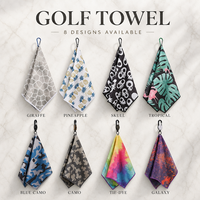 Serviette de golf en microfibre PRIMUS GOLF, serviette de golf personnalisée à motif gaufré, serviette de golf personnalisée par sublimation