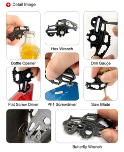 Recuerdo personalizado <span class=keywords><strong>16</strong></span> en 1 Forma de coche Sorteo Mini regalos Llavero de metal Multi herramienta EDC Gadgets Llavero de diseño de logotipo personalizado - Product Image 3