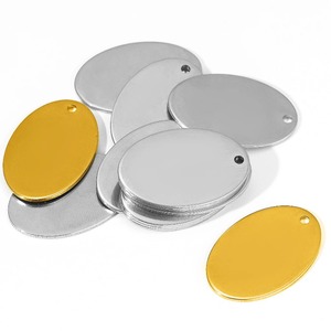 Breloques ovales en acier inoxydable gravées sur mesure avec texte et logo, pendentifs personnalisés pour la fabrication de bijoux et bracelets DIY - Product Image 5