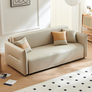 Nordic Simple Lounge Metal Patas 2 3 Asientos Sofá <span class=keywords><strong>Cama</strong></span> Beige <span class=keywords><strong>Italiano</strong></span> Cuero Real Sofá a prueba de agua <span class=keywords><strong>Cama</strong></span> - Product Image 3