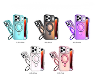Étui de téléphone de luxe avec béquille magnétique pour iPhone 17 16 15 14 13 12, coque de téléphone brillante électroplaquée pour iPhone 17 Pro Max