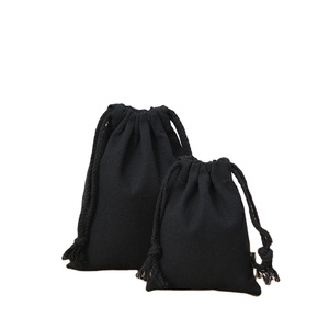 Sac fourre-tout en coton et polyester avec cordon de serrage, sacs d'emballage de marque, emballage pour café, toile, mini sac personnalisé à bas prix avec logo - Product Image 1