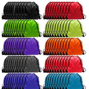 Solid Folding Medium Open Closure <b>Backpack</b> Bulk DIY Gym Sports Cinch Bag Polyester - Product Image 2
