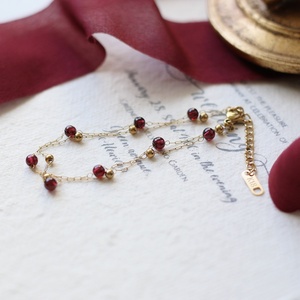 Bead Garnet Stone Plated Bead <b>Bracelet</b> Gold Minimalist Round Stainless Steel Natural Women's <b>Ball</b> BANGLES Cuff <b>Bracelet</b> Gem - Product Image 4