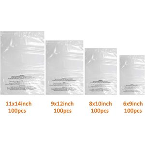 Clear Self Seal Plastic Bags 6x9 8x10 9x12 11x14 Inch With Warning <b>Label</b> For Storage And <b>Packaging</b> - Product Image 1