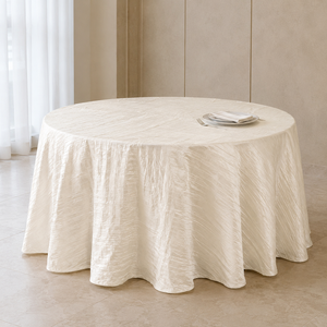 Rectangular Crinkle Taffeta <b>Tablecloth</b> Polyester Banquet Table Cover for Event Rental and Catering Supply - Product Image 1