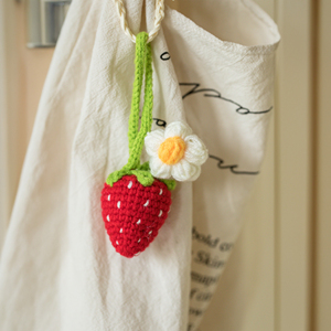 Diy 4 estilo fruta llavero tejido lindo mochila colgante ganchillo Kit chica accesorios moda a juego - Product Image 6