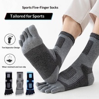 Chaussettes de sport pour hommes, cinq orteils, grande taille, séparant les orteils, en coton, anti-transpiration, pour l'extérieur, la randonnée et la course à pied