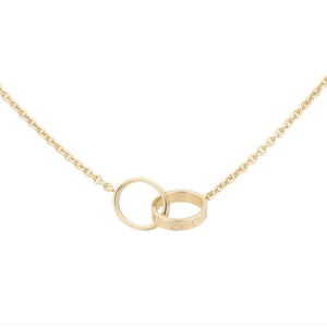ファッショントレンド低刺激性ステンレス鋼ラブネックレスパーソナライズダブルリングダイヤモンドなし美容ネックレス - Product Image 1