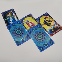 Cartes de tarot en plastique dorées, bleu, enchantress, magicien, jeu de cartes de tarot imperméable, écologique, jeux de cartes familiaux, livret en anglais