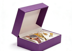 Hot Sale Protective Rectangle <b>Watch</b> Box Necklace Ring Jewelry Set Flip PU Leather <b>Watch</b> Gift Box for Packaging - Product Image 3