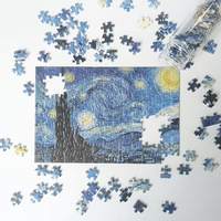 Bestseller 150 Teile Mini-Reagenzglas-Puzzle Berühmte Ölgemälde Van Gogh Monet Kunst Taschenpuzzles für Erwachsene und Kinder