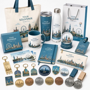 City Tourism Gift Set Custom Landmark Merchandise Mug Tumbler <b>Tote</b> Bag Keychain Badge Magnet For Travel Retail Souvenirs - Product Image 1