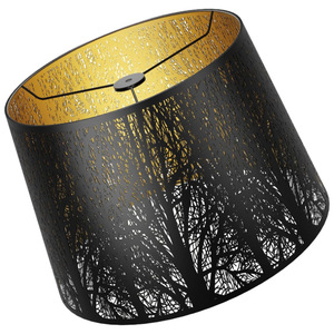 Steel Lamp <b>Shade</b> <b>Black</b> With Gold Interior Laser Cut Tree Pattern Screw Fixing <b>Lighting</b> Trim Cover - Product Image 5
