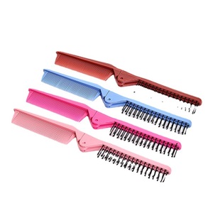 Peigne de voyage compact pliable à double tête, grand peigne à cheveux en plastique pour le voyage avec fonction clip - Product Image 5