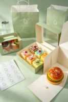 Boîtes à pâtisserie pliables personnalisées de qualité alimentaire, biodégradables, en carton blanc, pour biscuits, beignets, emballages de gâteaux