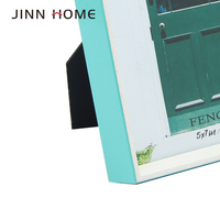 Bingkai Foto Kayu Hijau Tua Buatan Tangan Jinn Home 5x7 inci, Kotak Bayangan untuk Pajangan Dinding/Meja dengan Penyangga