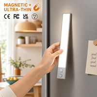 Lampu LED Magnetik Portabel Isi Ulang dengan Sensor Gerak Nirkabel untuk di Bawah Kabinet, Rak, Lemari, Kamar Tidur, Dapur