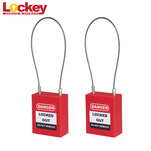 Cadenas de sécurité Lockey durable et étanche en acier inoxydable avec câble, longueur 175 mm, certifié CE - Product Image 5