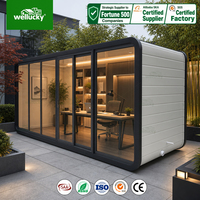 WELLUCKY Apple Cabin Pod : Bureau modulaire préfabriqué mobile pour jardin, cour, atelier, studio, maisonnette