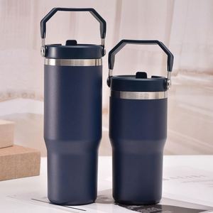 Gobelet à café portable pour voiture avec poignée latérale, 20 oz, en acier inoxydable à double paroi, tasse de voyage isolée - Product Image 6