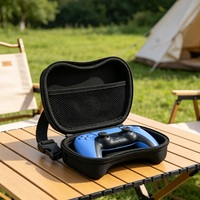Étui de protection rigide en EVA moulé sur mesure pour manette de jeu, sac de voyage avec bandoulière et poche en filet pour manettes PS5 PS4