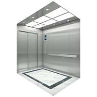 Ascenseur compact sans machine, à courant alternatif, sans engrenages, en acier inoxydable, grande capacité, avec revêtement de plancher en PVC, design moderne, gain de place, 380V