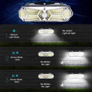 2021 Moderne Hoge Helderheid Schemer tot Dageraad 3 Modellen 126 Led Bewegingsmelder Solar Wandlamp - Product Image 5