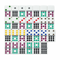 Dominos colorés personnalisés avec logo gravé en usine, jeux de dominos double six pour les jeux de table en famille