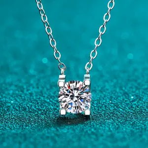 Hot bán 925 Sterling Silver bạc moissanite Bò Đầu Vòng cổ với Rose <span class=keywords><strong>Gold</strong></span> xương đòn chuỗi nhà máy cổ phiếu bán buôn - Product Image 6
