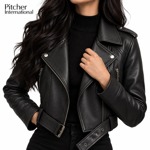 Veste en cuir pour femmes en gros pour les marques de mode en ligne américaines, fournisseur OEM de vestes en cuir pour femmes pour le commerce électronique - Product Image 2