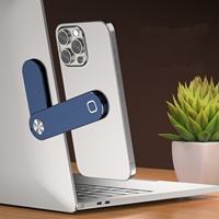 Support magnétique pliable pour ordinateur portable et téléphone avec logo laser gratuit, fixation latérale pour bureau