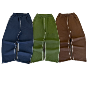 Pantalon de survêtement ample pour homme, style streetwear, en molleton écologique, avec bande latérale, ouverture de jambe réglable, haute qualité - Product Image 1