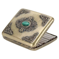 Nouveauté 20 pièces Boîte à cigarettes portable en métal Boîte cadeau Vintage Étanche à l'humidité Étui à tabac
