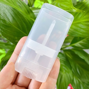 Free Sample <b>Empty</b> Oval <b>Plastic</b> <b>Bottle</b> Sun Stick Tube Container Wholesale White clear Black 15g Deodorant Stick Container - Product Image 2