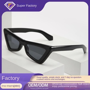 Lunettes de soleil personnalisées à monture triangulaire style Ins, lunettes de soleil pour femmes style Ins, style streetwear européen et américain - Product Image 1