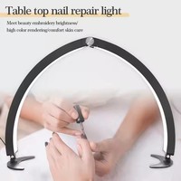 Vente chaude Salon Loupe Bureau Extension De Cils Cils Lampe Demi-Lune Nail Art Lampe Anneau Lumière