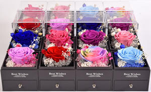 Joyero de cristal acrílico Rosa eterna hecho a mano flor fresca conservada para el Día DE LA MADRE Día de San Valentín Ideas de regalo de Navidad - Product Image 4