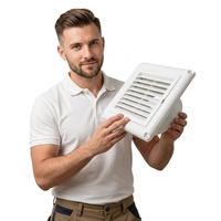 Grille de ventilation murale carrée en plastique à persiennes 100 mm (4 po) avec raccord, moustiquaire durable anti-insectes pour ventilateurs d'extraction de salle de bain/cuisine