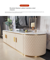 Modernes Wohnzimmermöbel Holz Blauer TV-Ständer Moderner Couchtisch und TV-Ständer Set Kamin-TV-Ständer Designs
