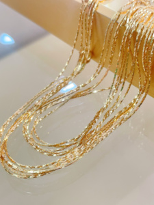 สร้อยคอซินฟลาย ทอง 18K AU750  แบบไม่ก่อให้เกิดอาการแพ้ สำหรับผู้หญิง สั่งซื้อจำนวนมากขั้นต่ำ 2 ชิ้น เหมาะสำหรับใส่ทุกวัน - Product Image 6
