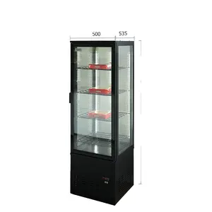 Kenkuhl commercial drink chilled cake display hot food cabinet with four sided glass cooler