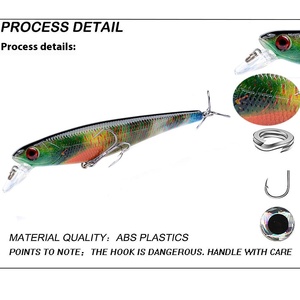 Vente en gros 12.3cm/17.5G <span class=keywords><strong>faux</strong></span> méné appâts artificiels longue portée coulé anneau perle Lua appât dur pour la carpe peint peinture Peeling - Product Image 2