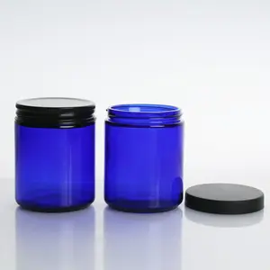 每箱30个护肤面霜罐蓝色玻璃面霜瓶面霜罐带盖