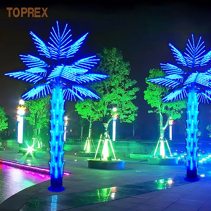 3M Light palm coconut tree LED artificial palm trees for outdoor garden landscaping decking illumination