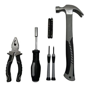 Ensemble d'outils en acier au carbone de 26 pièces avec marteau, pinces, embouts de tournevis, outils à main pour usage domestique - Product Image 1