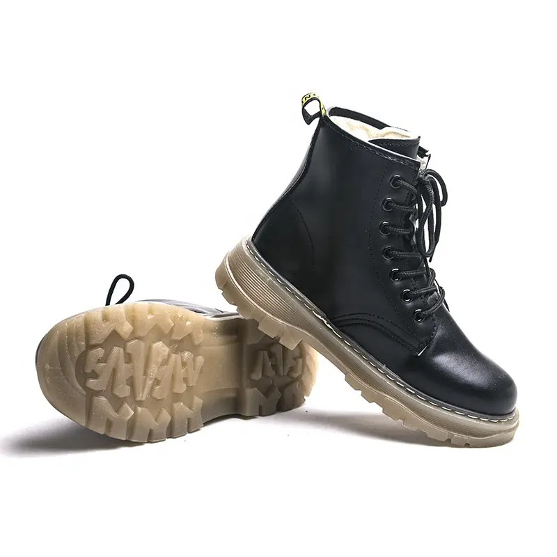 Fashion PU Leather Waterproof Snow Boots Women's Winter Casual Shoes Adult Customized Plush OEM Winter Boots for Men Midi Rubber