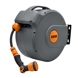 Enrouleur <span class=keywords><strong>de</strong></span> tuyau d'arrosage rétractable KSEIBI, enrouleur <span class=keywords><strong>de</strong></span> tuyau d'arrosage mural avec enroulement automatique, 180 °   Rotatif, à ressort - Product Image 2